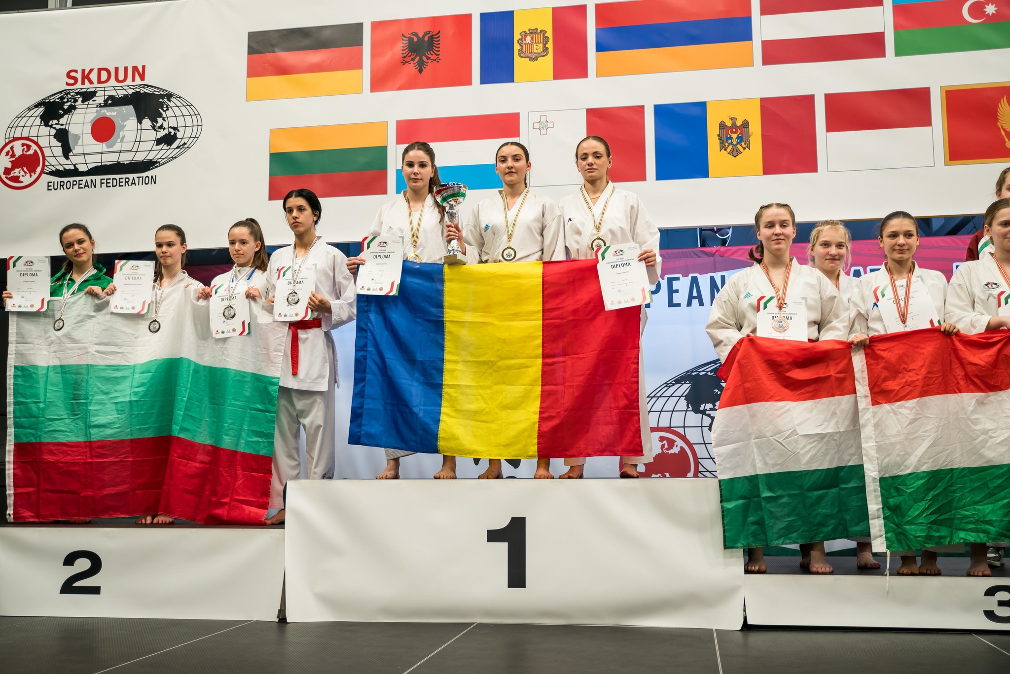 România – câștigătoare în 2024 la Campionatul European și Cupa Europeană de Karate Shotokan SKDUN